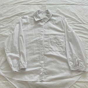 XXL Linen Pure White Button Up